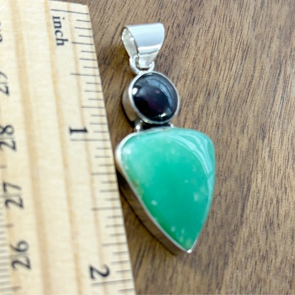 Jewelry Set Chrysoprase Garnet Gemstone Bracelet Pendant Southwest Boho New 925 - Picture 8 of 12